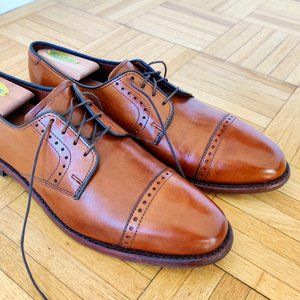 Allen Edmonds Brown Leather Derby Shoes, 8.5D